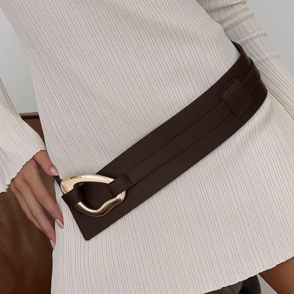 Brown Belt with Gold Buckle